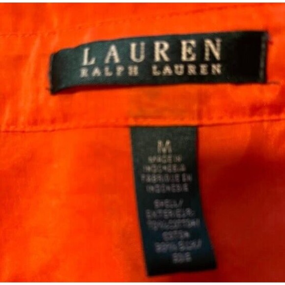 Lauren Ralph Lauren Corpcore Business Casual Cotton/Silk Blnd Orange Blouse Sz M - Picture 2 of 5